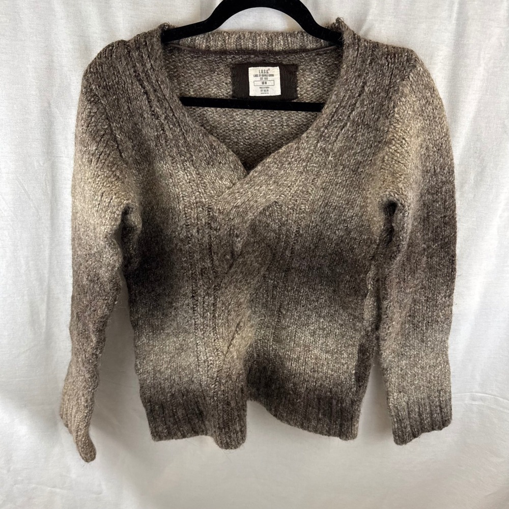 Alsace Wool Blend L.O.G.G. by H&M Women's Brown Ombre V Neck Knit Sweater Size M